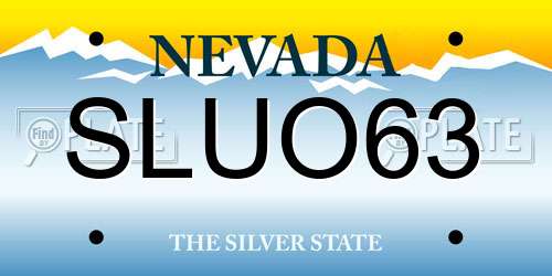 SLUO63 Nevada License Plate