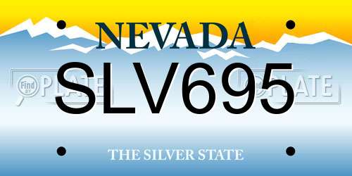 SLV695 Nevada License Plate