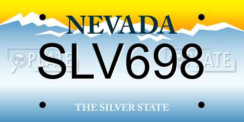 SLV698 Nevada License Plate