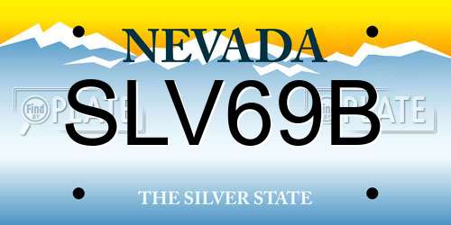 SLV69B Nevada License Plate