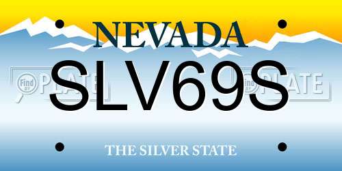 SLV69S Nevada License Plate