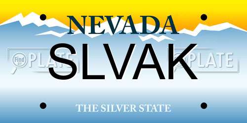 SLVAK Nevada License Plate