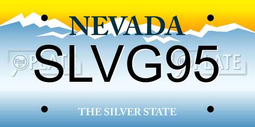 SLVG95 Nevada License Plate