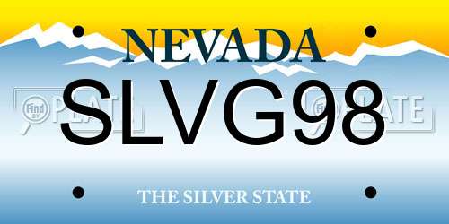 SLVG98 Nevada License Plate