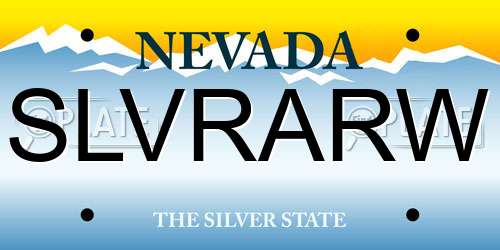 SLVRARW Nevada License Plate