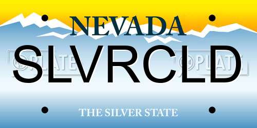 SLVRCLD Nevada License Plate