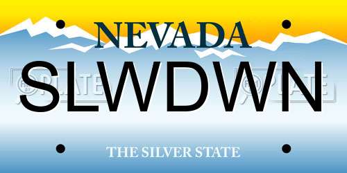 SLWDWN Nevada License Plate