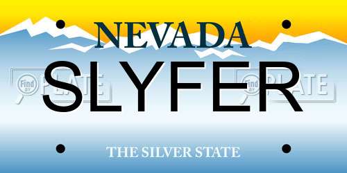 SLYFER Nevada License Plate