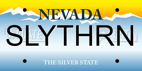 SLYTHRN Nevada License Plate