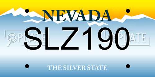 SLZ190 Nevada License Plate