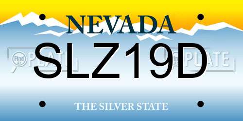 SLZ19D Nevada License Plate