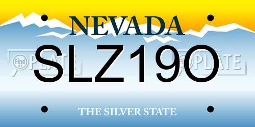SLZ19O Nevada License Plate