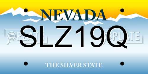 SLZ19Q Nevada License Plate