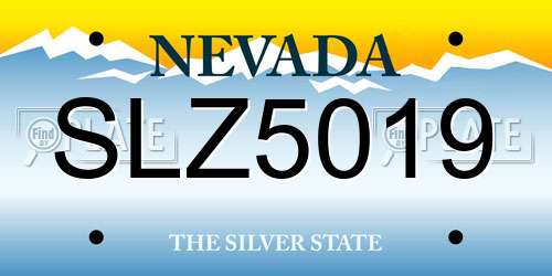 SLZ5019 Nevada License Plate