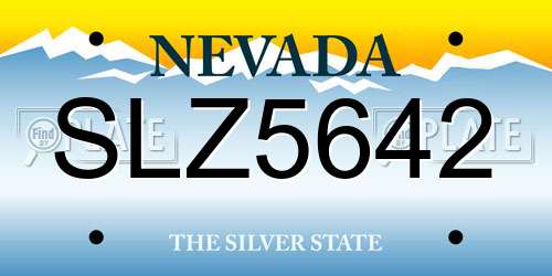 SLZ5642 Nevada License Plate