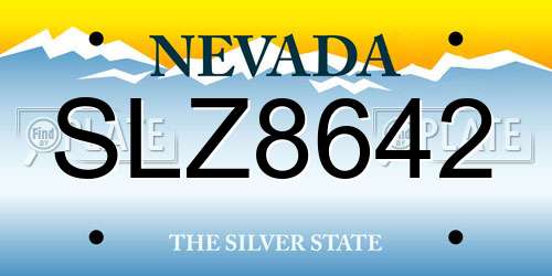SLZ8642 Nevada License Plate