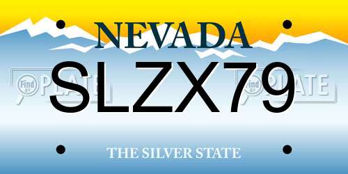 SLZX79 Nevada License Plate