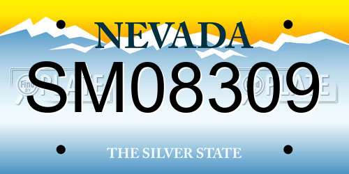 SM08309 Nevada License Plate