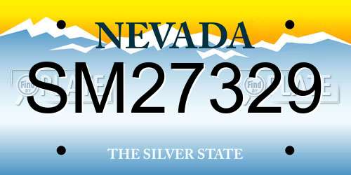 SM27329 Nevada License Plate