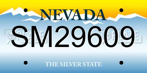 SM29609 Nevada License Plate