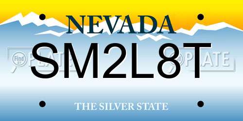 SM2L8T Nevada License Plate