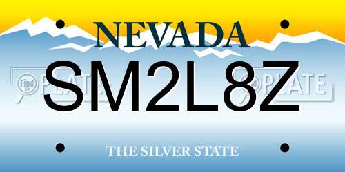 SM2L8Z Nevada License Plate