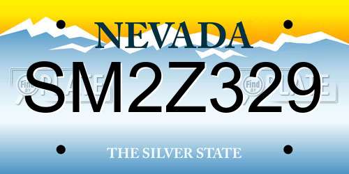 SM2Z329 Nevada License Plate