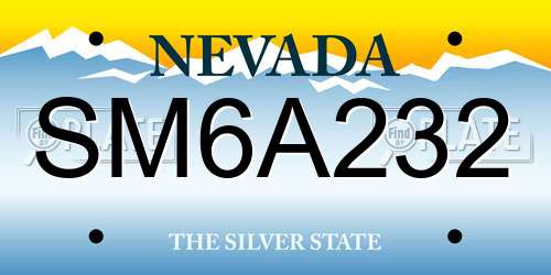 SM6A232 Nevada License Plate