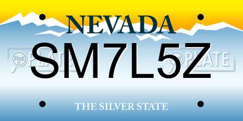 SM7L5Z Nevada License Plate