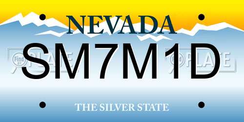 SM7M1D Nevada License Plate