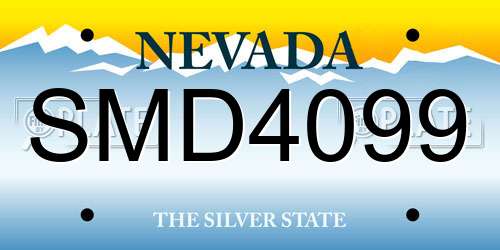 SMD4099 Nevada License Plate
