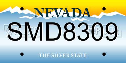 SMD8309 Nevada License Plate