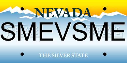 SMEVSME Nevada License Plate