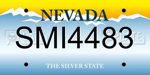SMI4483 Nevada License Plate