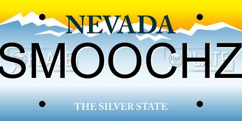 SMOOCHZ Nevada License Plate