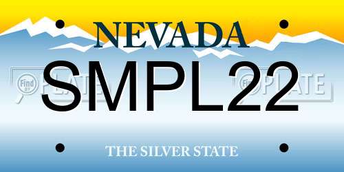 SMPL22 Nevada License Plate