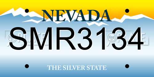 SMR3134 Nevada License Plate