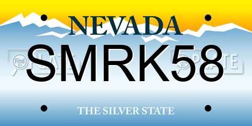 SMRK58 Nevada License Plate