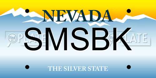 SMSBK Nevada License Plate