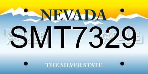 SMT7329 Nevada License Plate