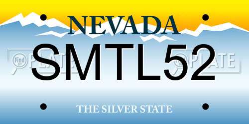 SMTL52 Nevada License Plate