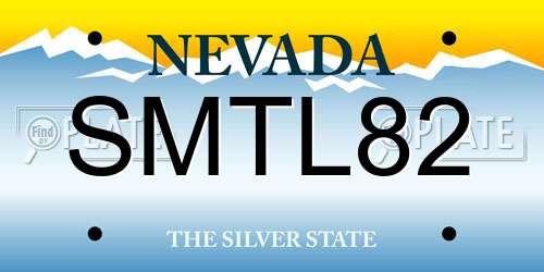 SMTL82 Nevada License Plate