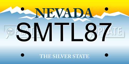 SMTL87 Nevada License Plate