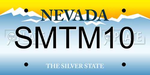 SMTM10 Nevada License Plate