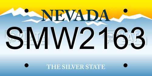 SMW2163 Nevada License Plate