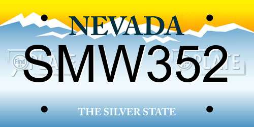 SMW352 Nevada License Plate