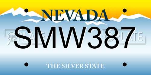 SMW387 Nevada License Plate