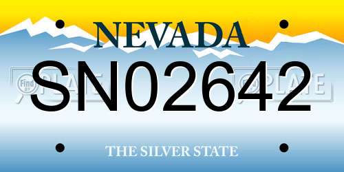 SN02642 Nevada License Plate