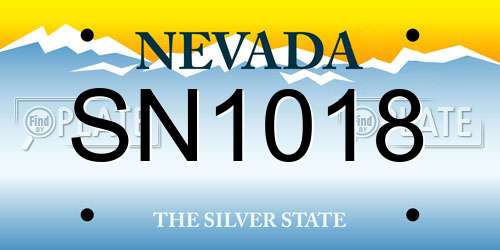 SN1018 Nevada License Plate
