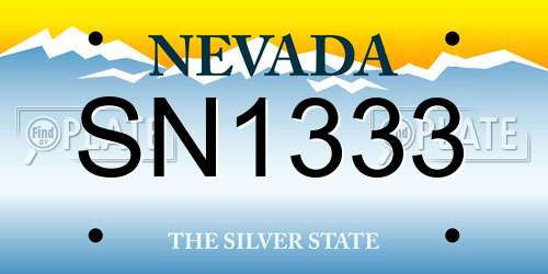 SN1333 Nevada License Plate
